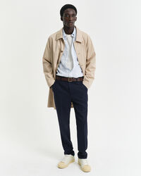 Regular Fit Leinenhemd mit schmalen Streifen