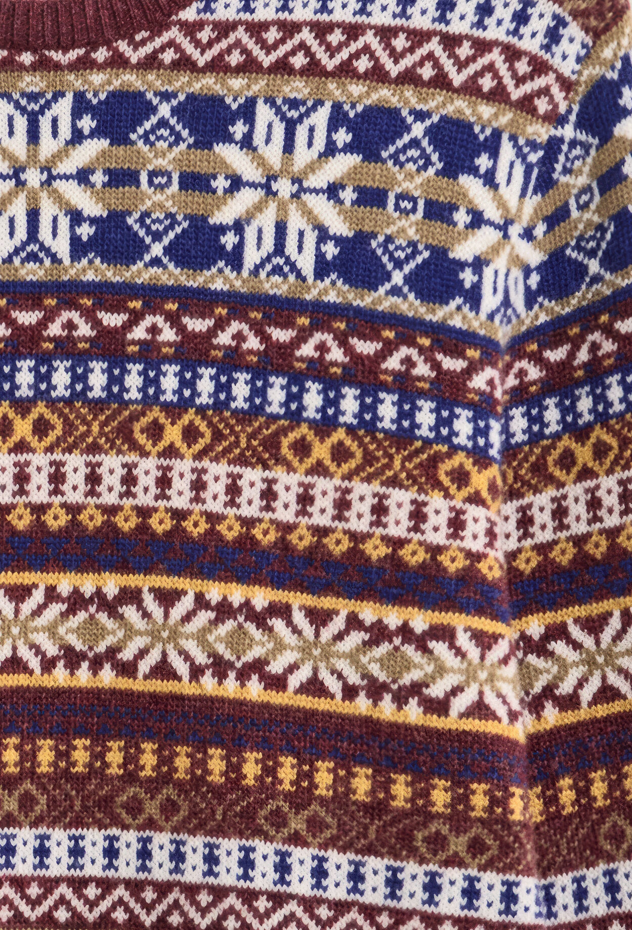Pull col rond à motif Fair Isle