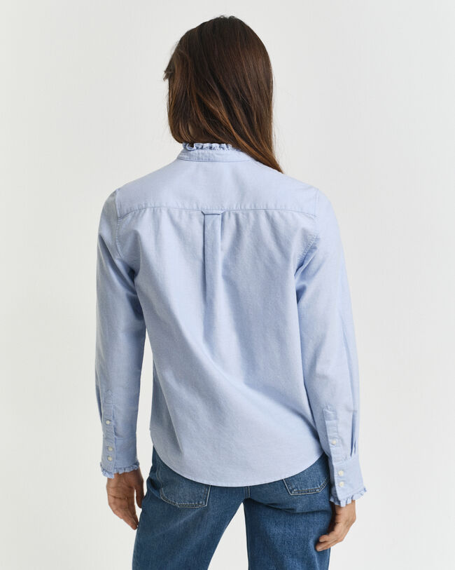 Klassische Oxford-Bluse mit Rüschen