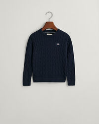 Kids Shield Zopfstrick Rundhalspullover aus Baumwolle