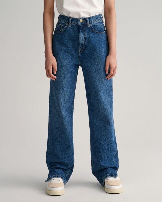 Teen Girls Jeans mit geradem Bein und Saumschlitz