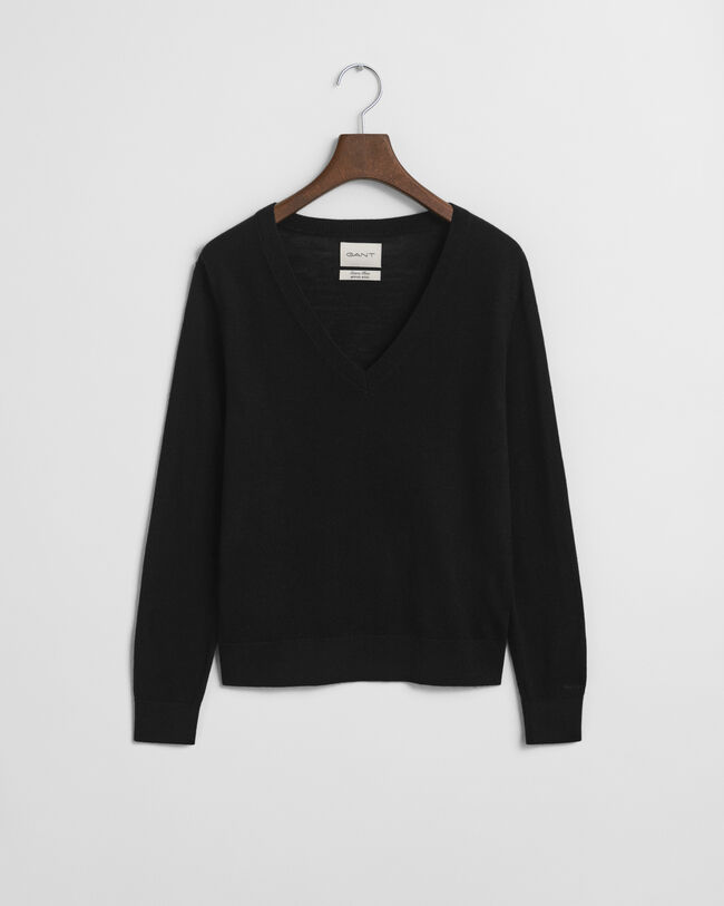 V-Neck Pullover aus extra feiner Merinowolle