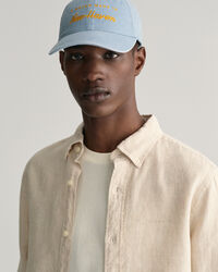 Slim Fit Leinen Hemd im Hahnentrittmuster