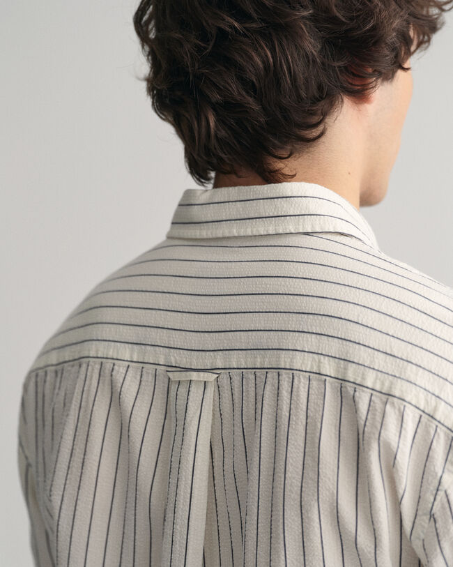 Relaxed Fit Pinstriped Seersucker Hemd