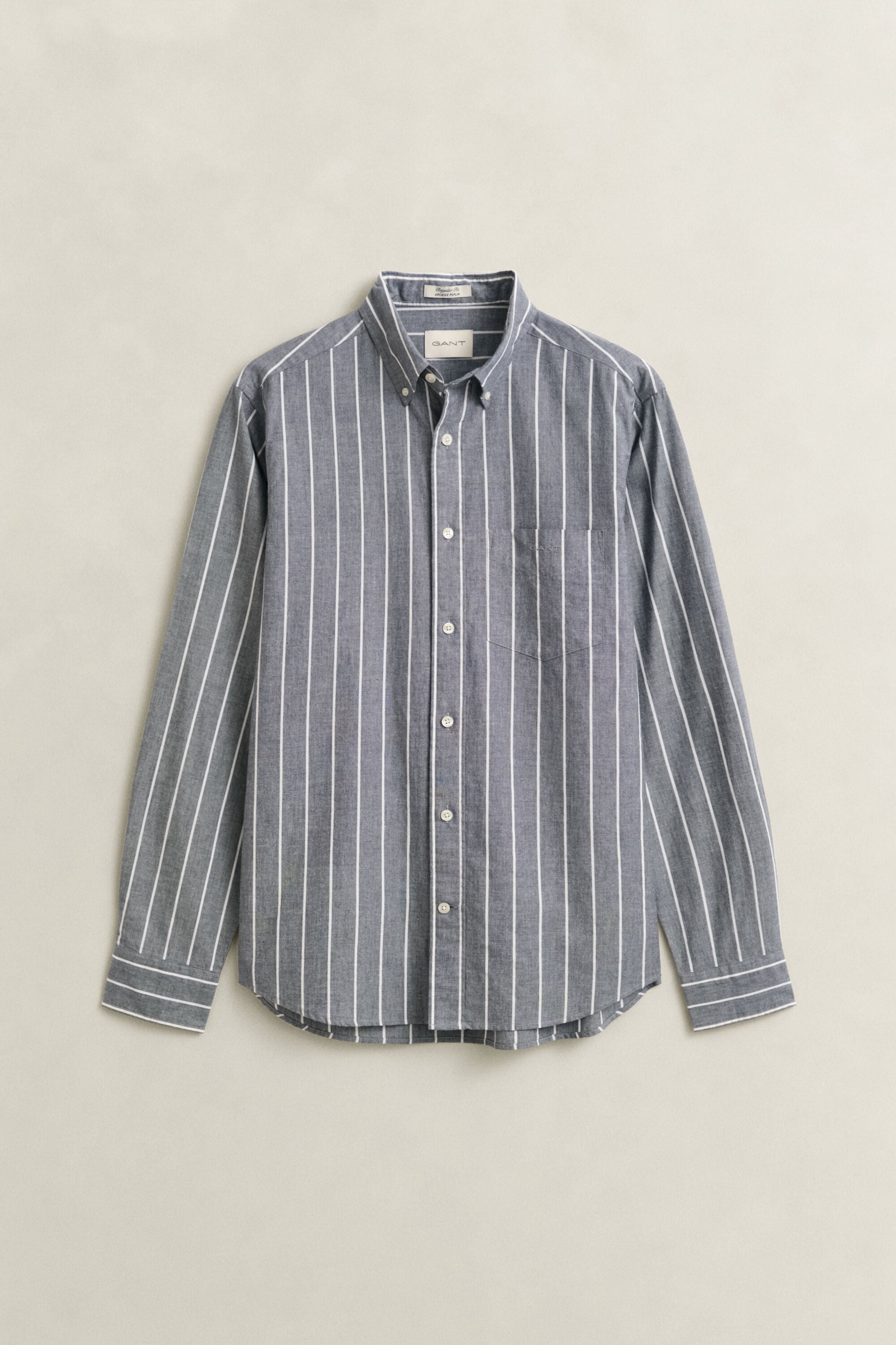 Camicia in popeline mélange a righe