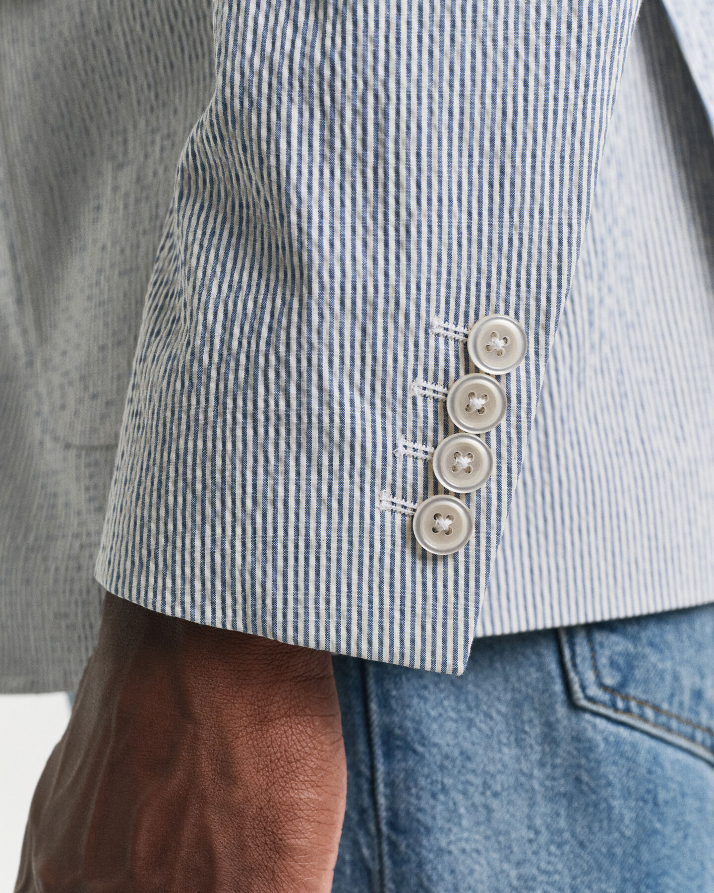 Slim Fit Seersucker Anzugsakko