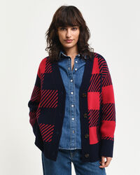 Buffalo Checked V-Neck Strickjacke