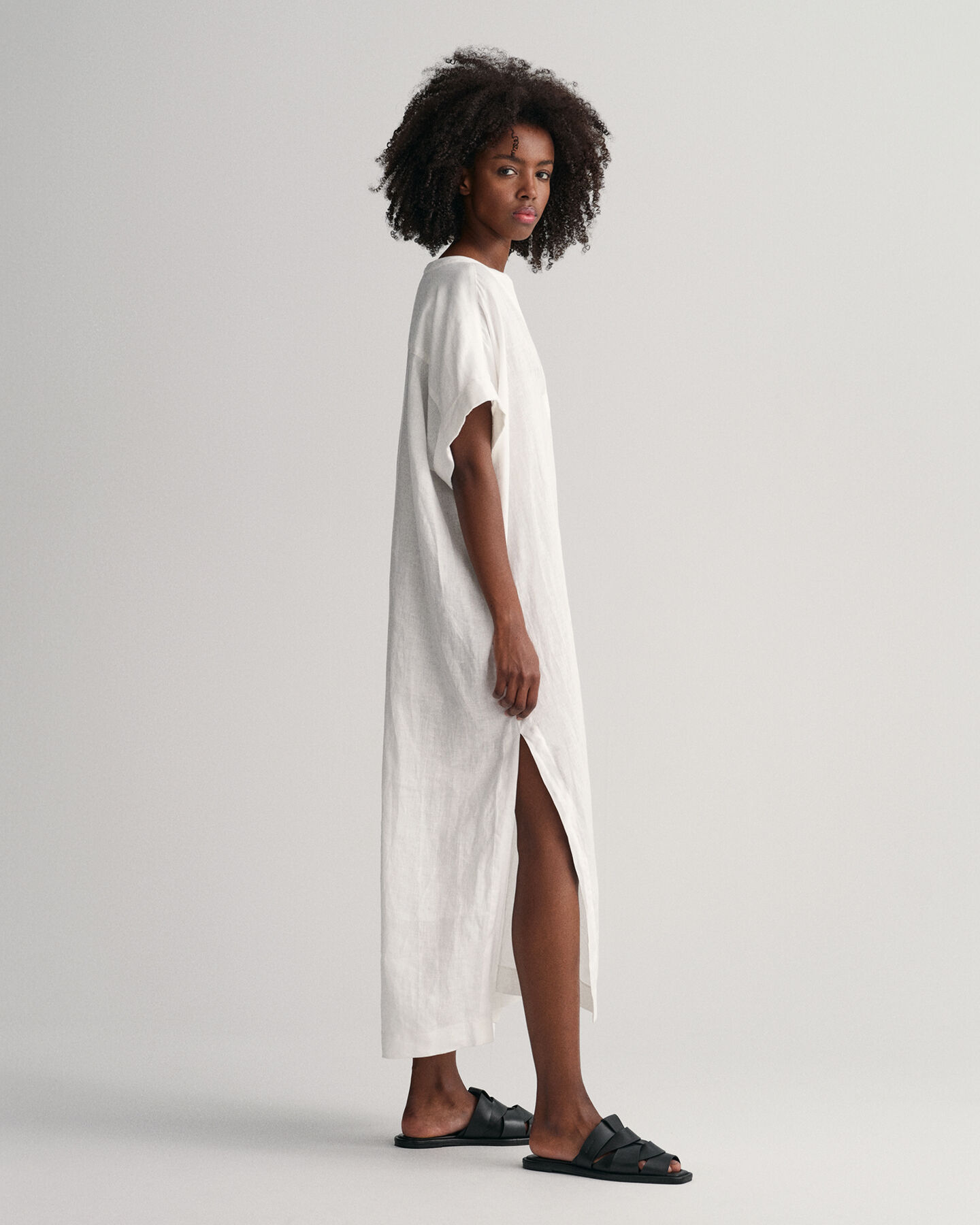 Kurzarm-Kaftan aus Leinen