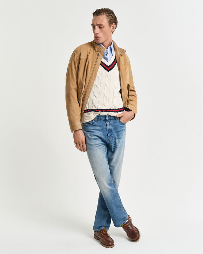 Harrington Jacke aus Veloursleder