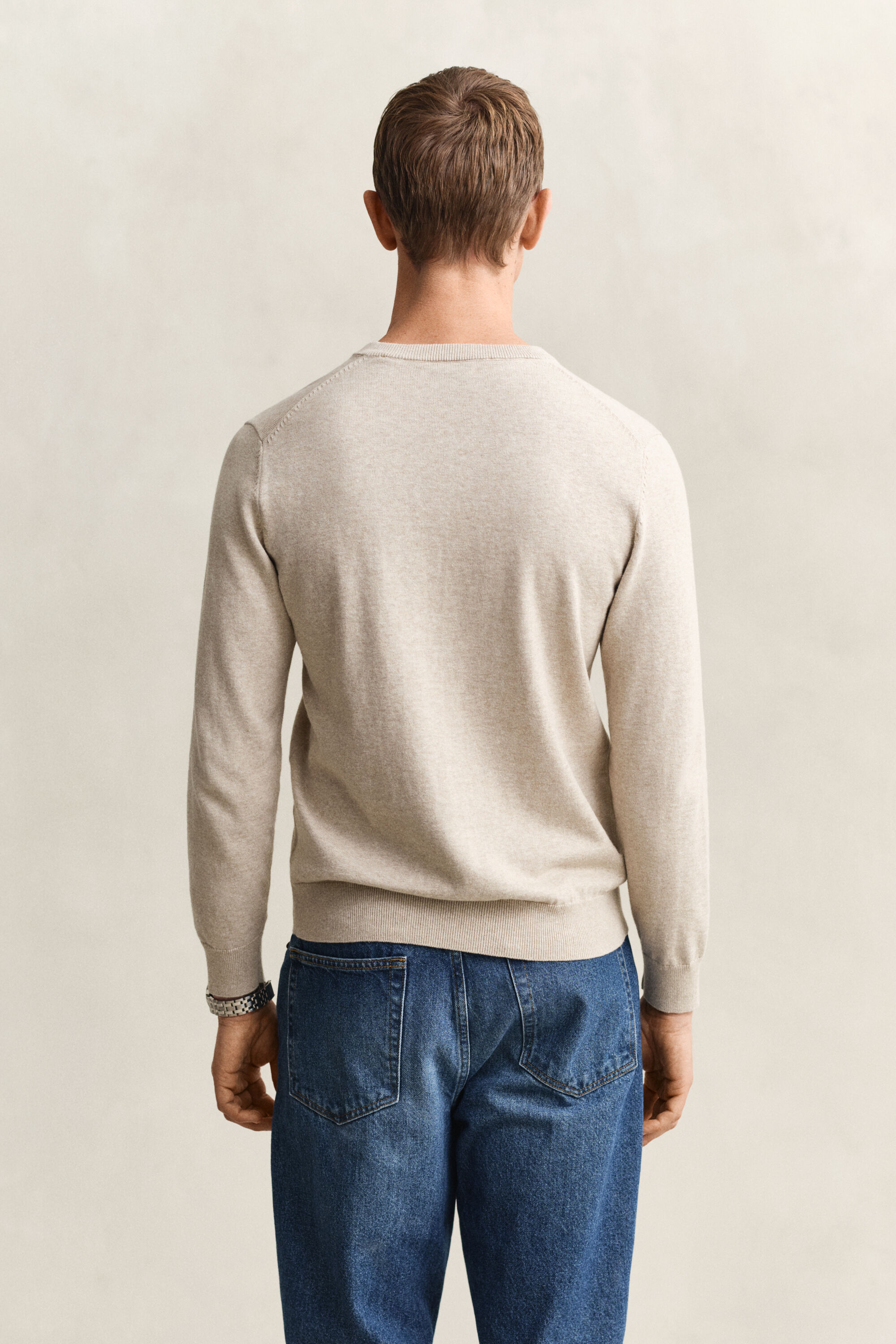 Klassischer V-Neck Pullover aus Baumwolle