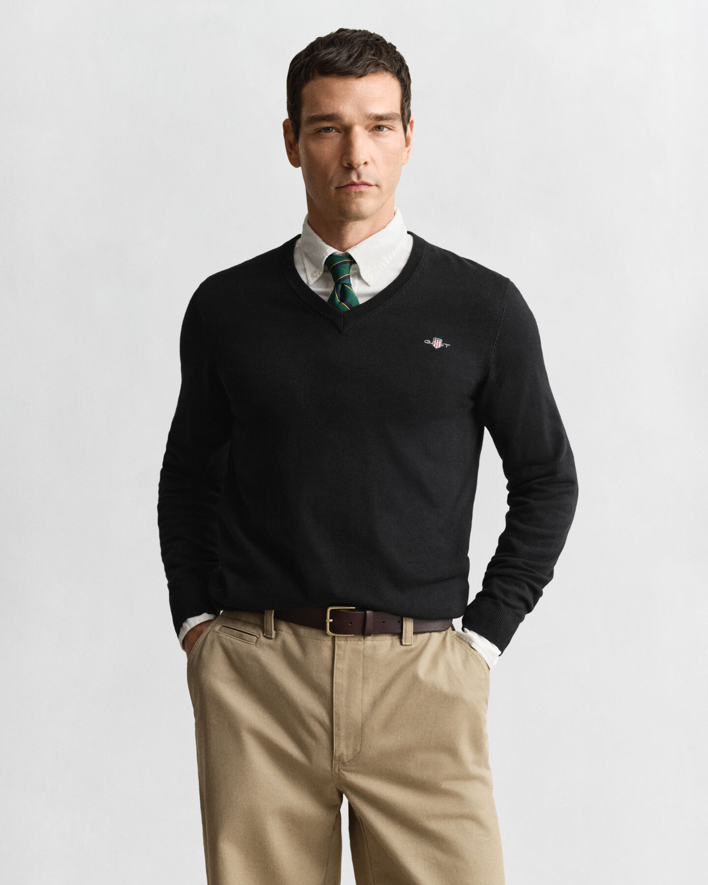 Klassischer V-Neck Pullover aus Baumwolle