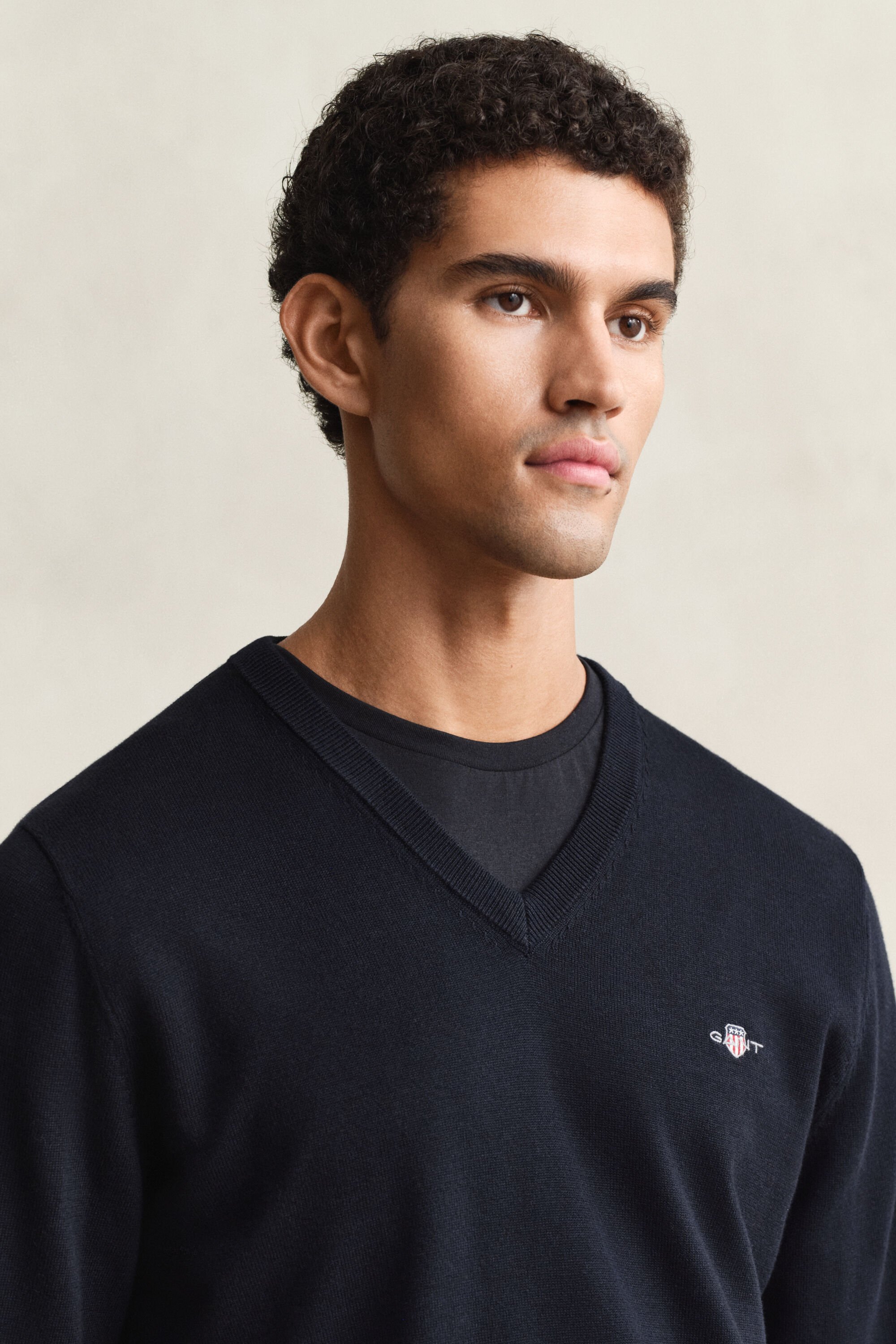 Maglia in cotone con scollo a V classico