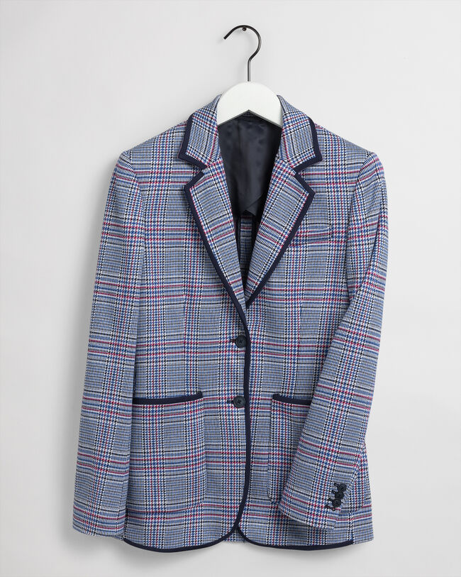 Jersey Blazer mit Karomuster