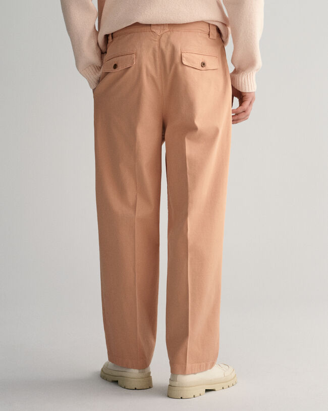 Twill-Chinohose mit B&uuml;gelfalten