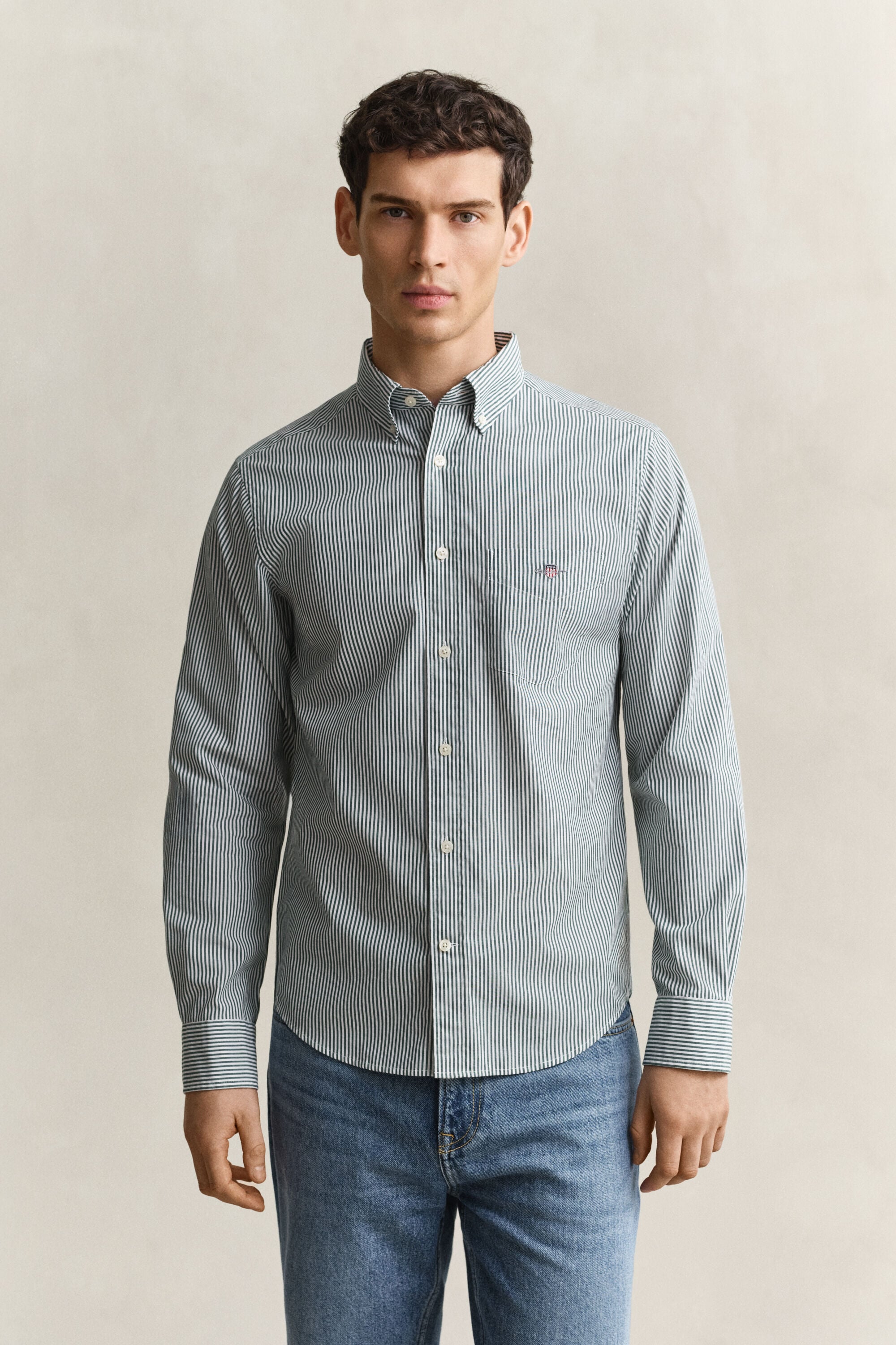 Banker Stripe Classic Popeline Hemd