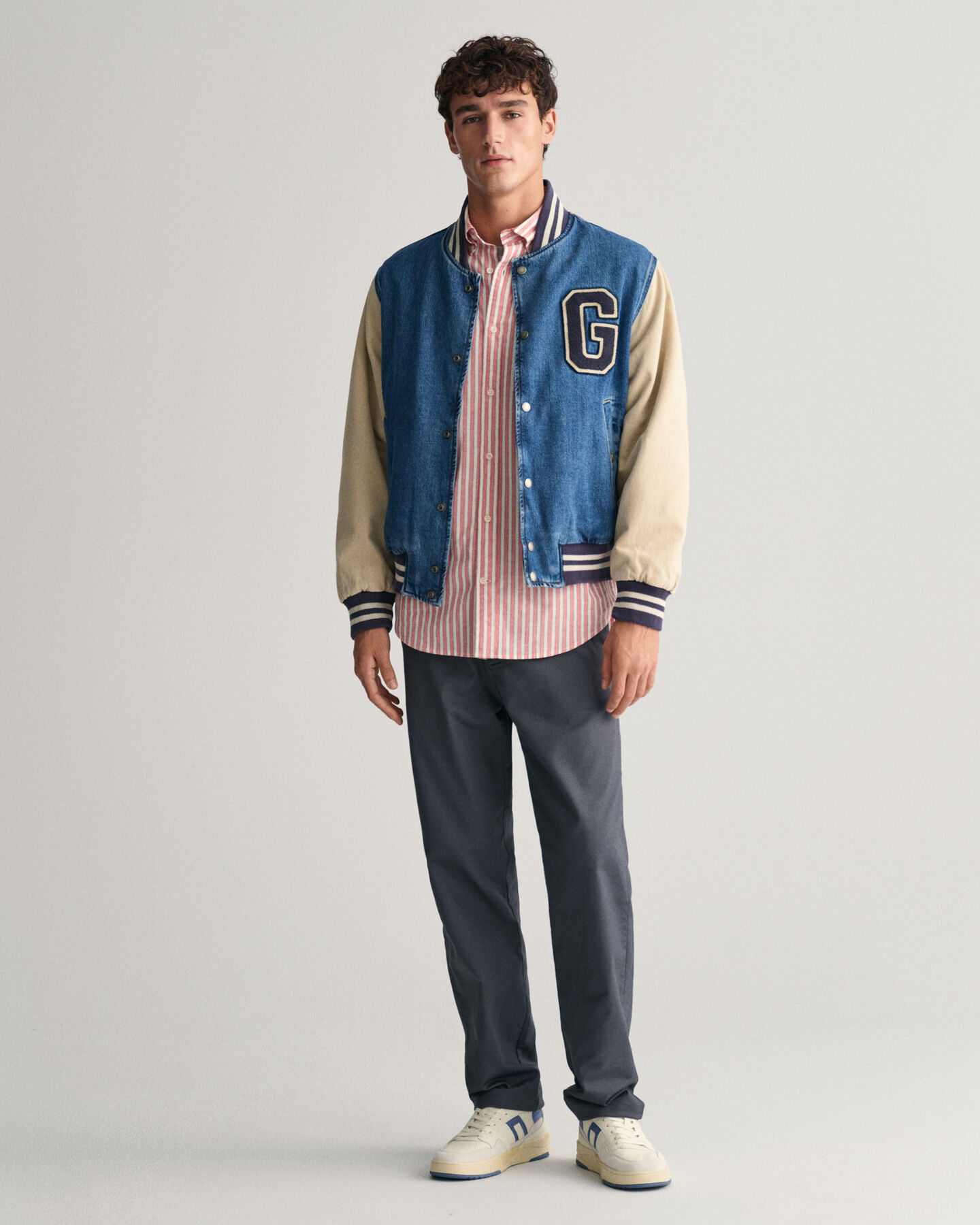 Regular Fit Baumwoll Leinen Hemd mit Streifen