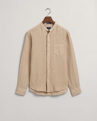 Stückgefärbtes Regular Fit Leinen Hemd