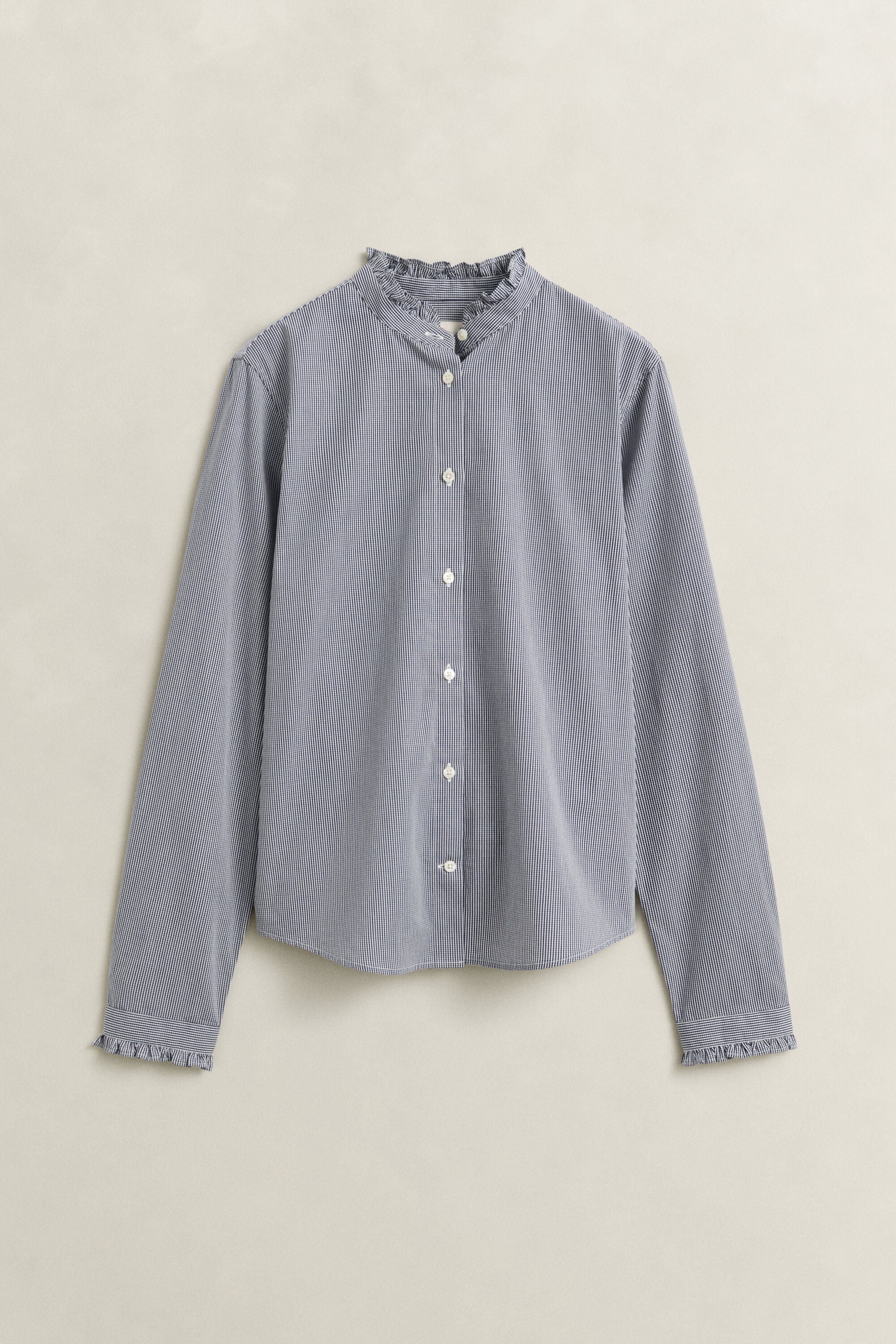 Blusa con colletto arricciato