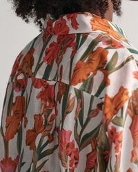 Iris Baumwoll Seiden Kurzarmbluse mit Print