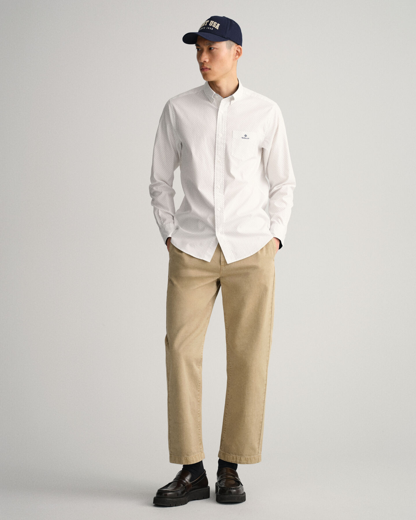 Regular Fit Oxford-Hemd mit P&uuml;nktchenmuster