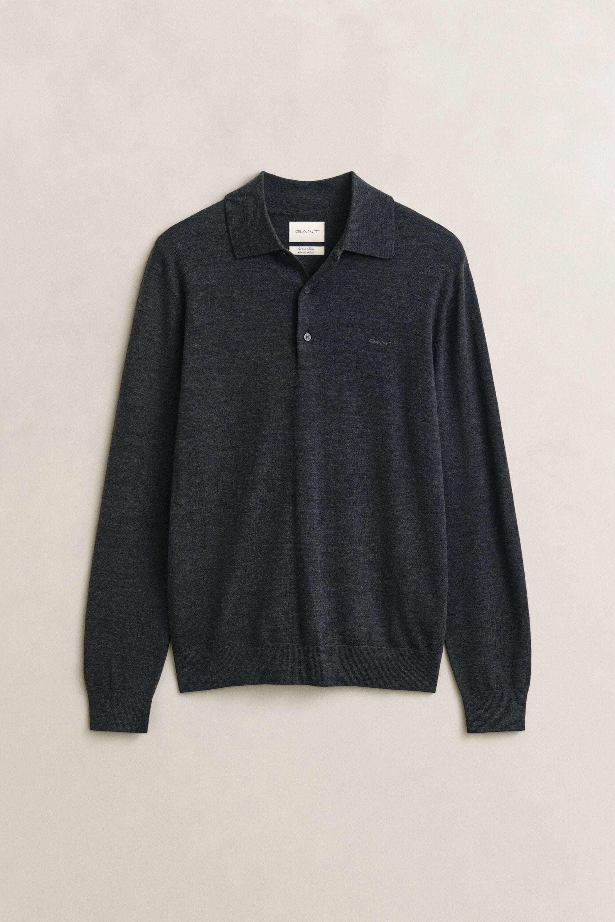 Pull façon polo en laine mérinos extrafine