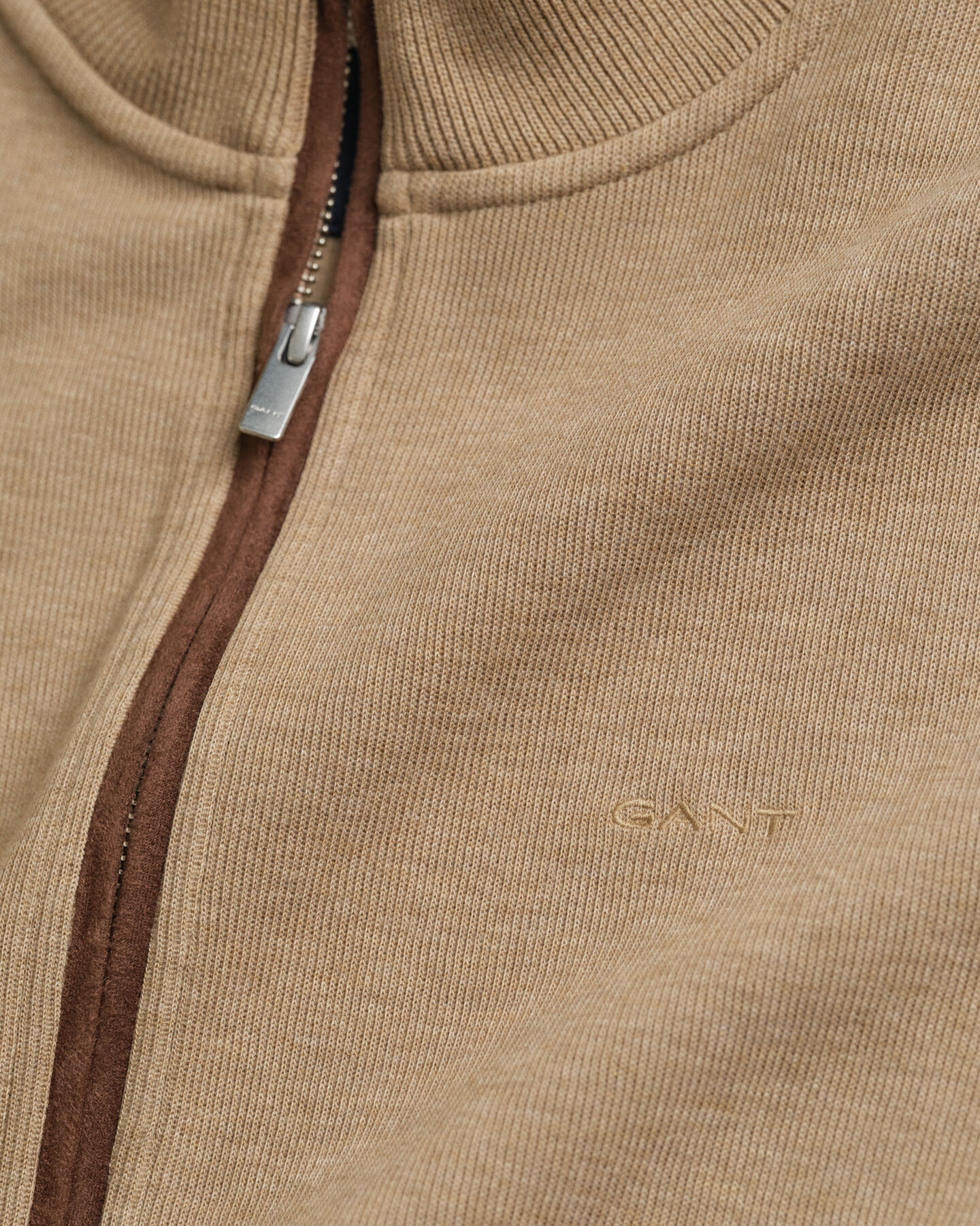 Sacker Rib Strickjacke mit Reißverschluss