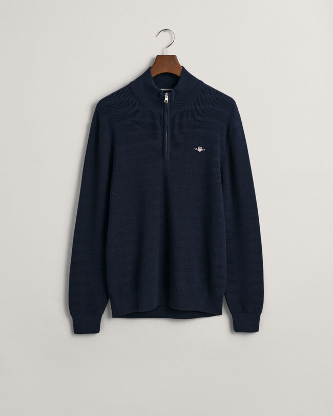 Strukturierter Baumwoll Troyer mit Streifen