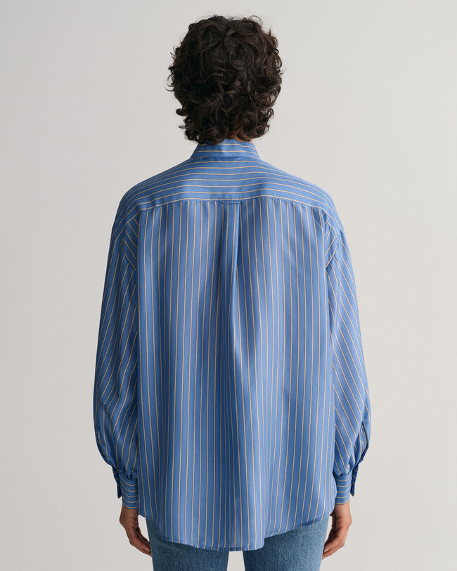 Schluppenbluse aus Seide mit Streifen