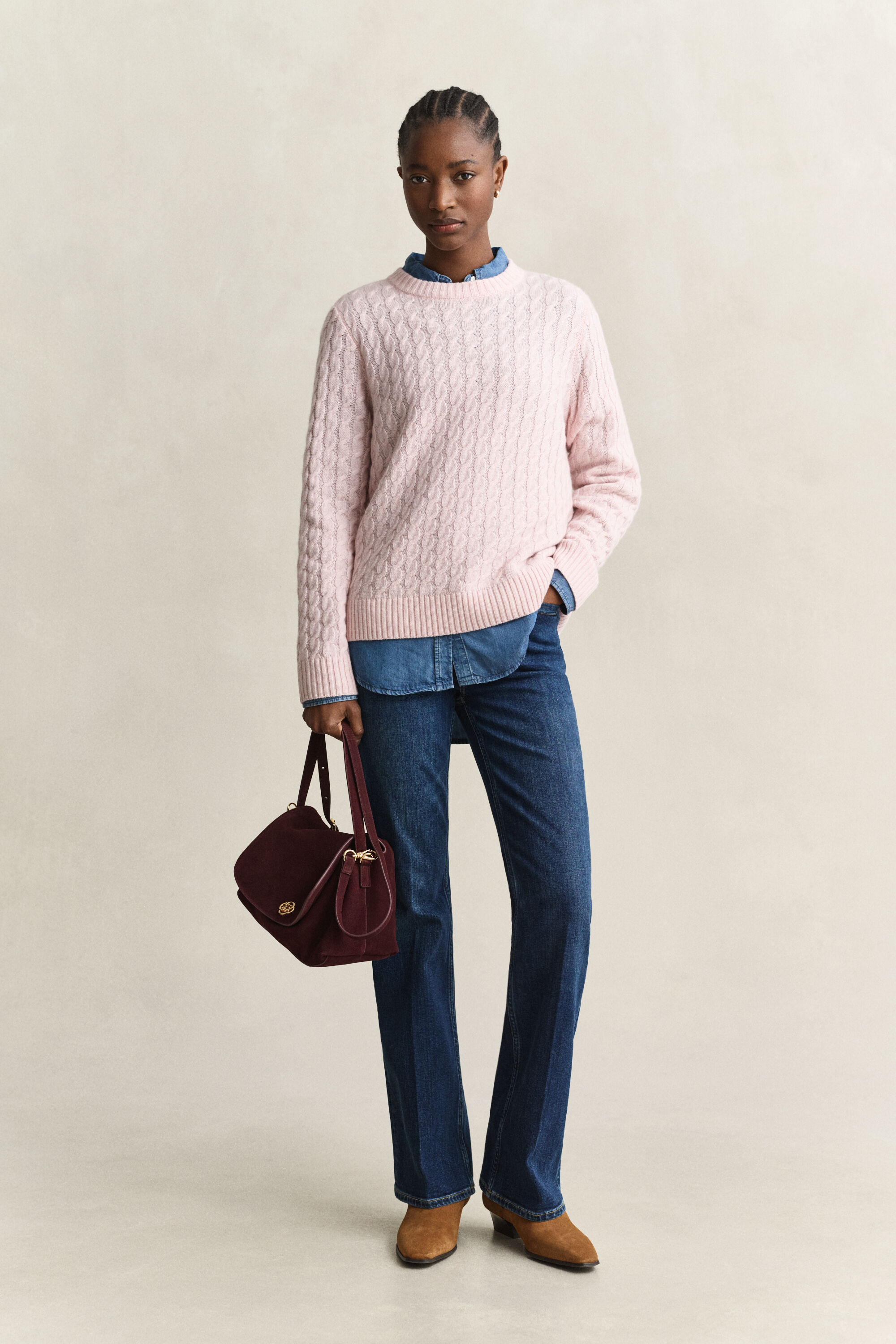 Pull en cachemire à maille torsadée