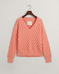 Strukturstrick V-Neck Pullover