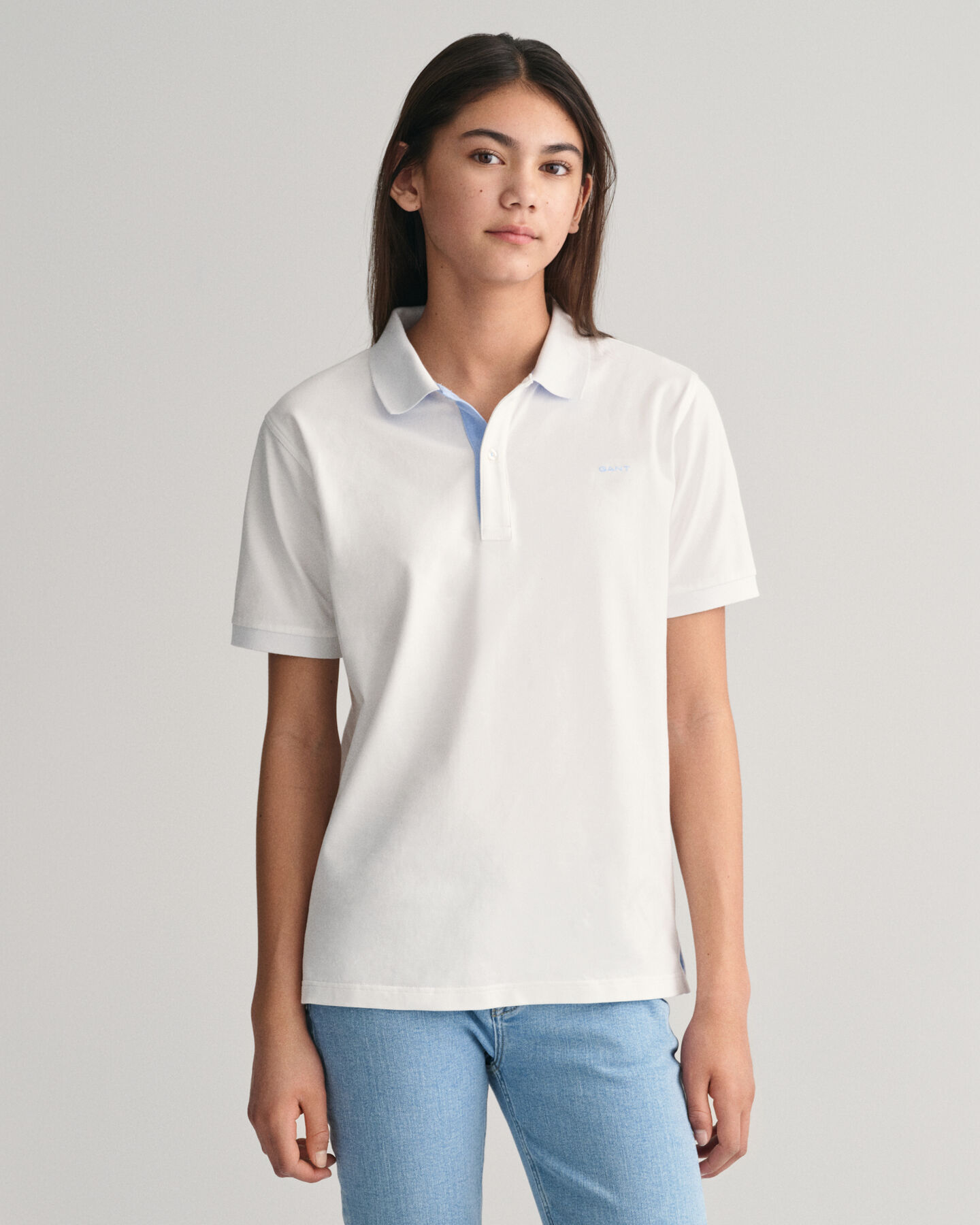 Teens Kontrast Piqu&eacute; Poloshirt