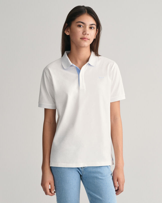 Teens Kontrast Piqu&eacute; Poloshirt