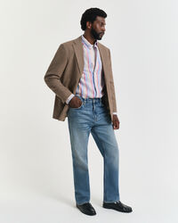 Regular Fit Leinenhemd mit mehrfarbigen Streifen