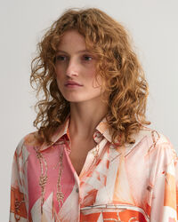 Relaxed Fit Sailing Print Seidenbluse