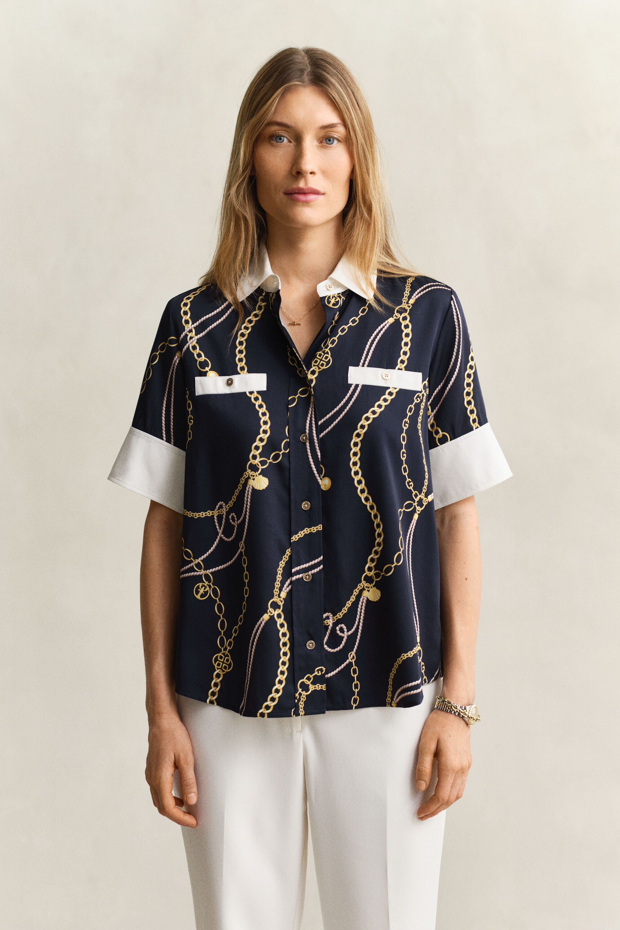 Contrast Blouse