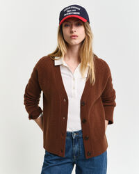 Herringbone V-Neck Strickjacke