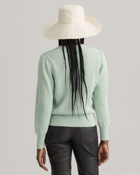 Gerippte Baumwollstrickjacke