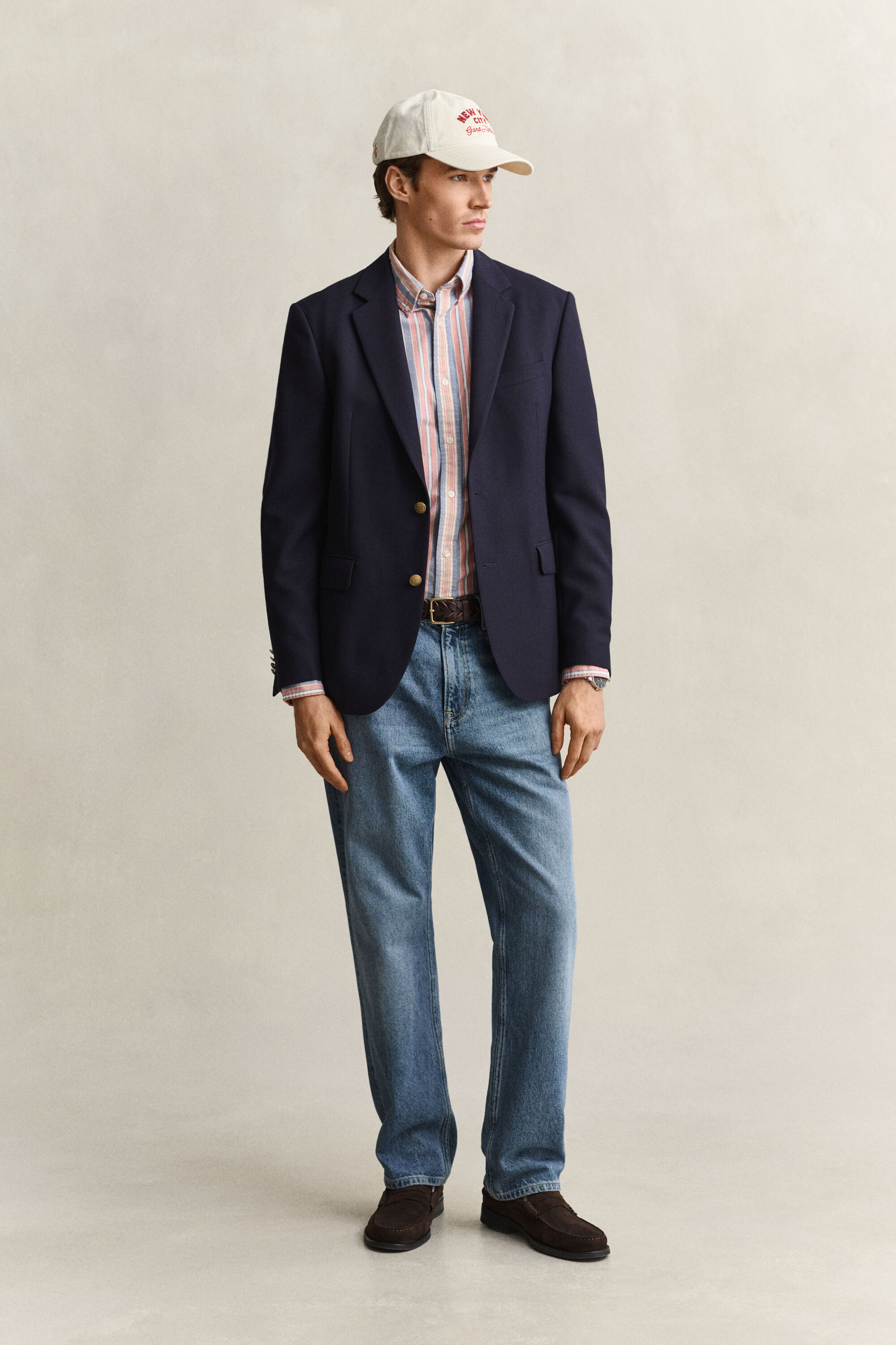 Chemise en coton Oxford classique à rayures multicolores