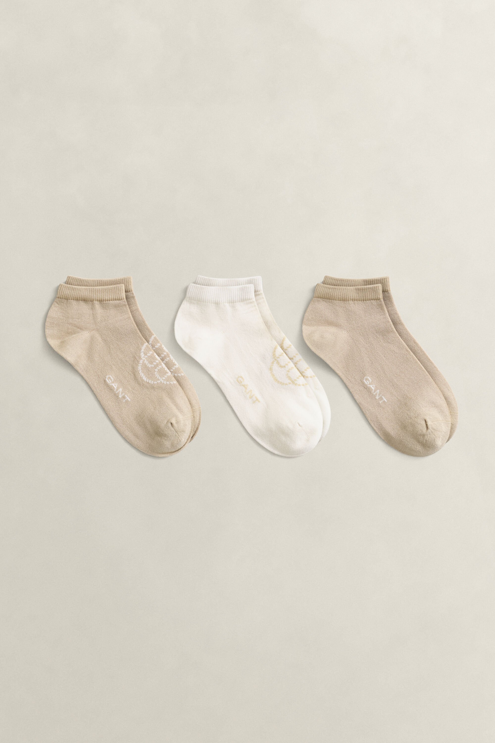 3er-Pack Knöchelsocken Monogram & Einfarbig