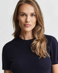 Leichter Kurzarm-Rundhalspullover