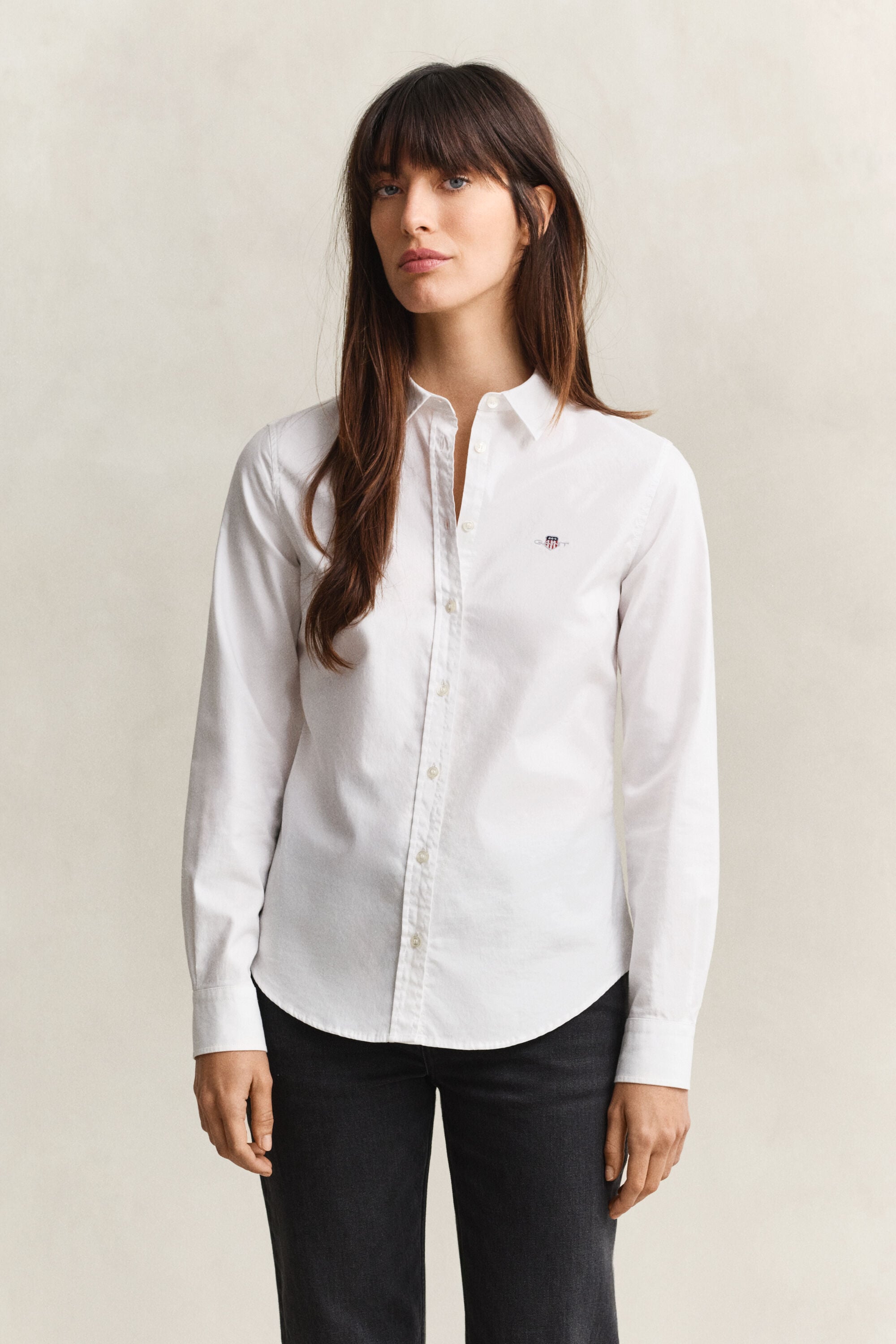 Classic Slim Fit Oxford-Bluse mit Stretch
