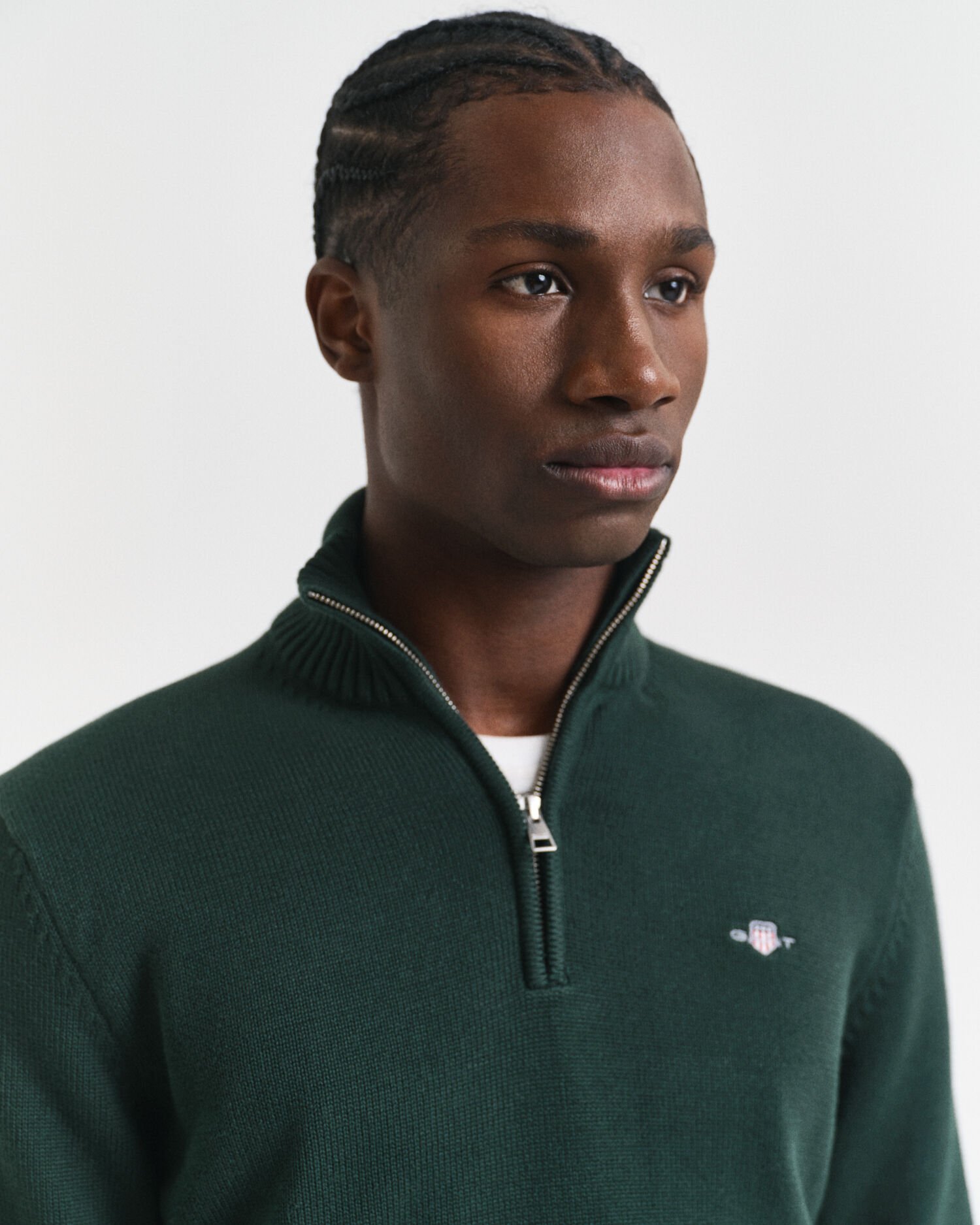 Pull en coton décontracté à demi-zip