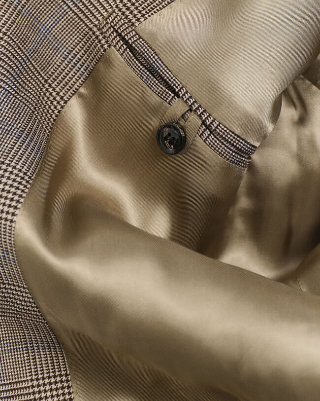 Regular Fit Glen Check Sakko