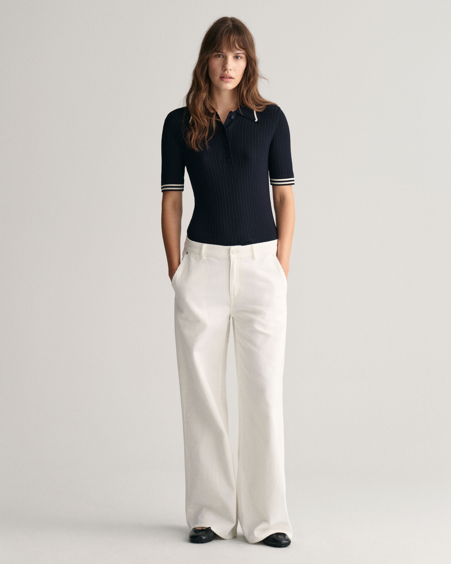 Mini Zopfstrick Polopullover