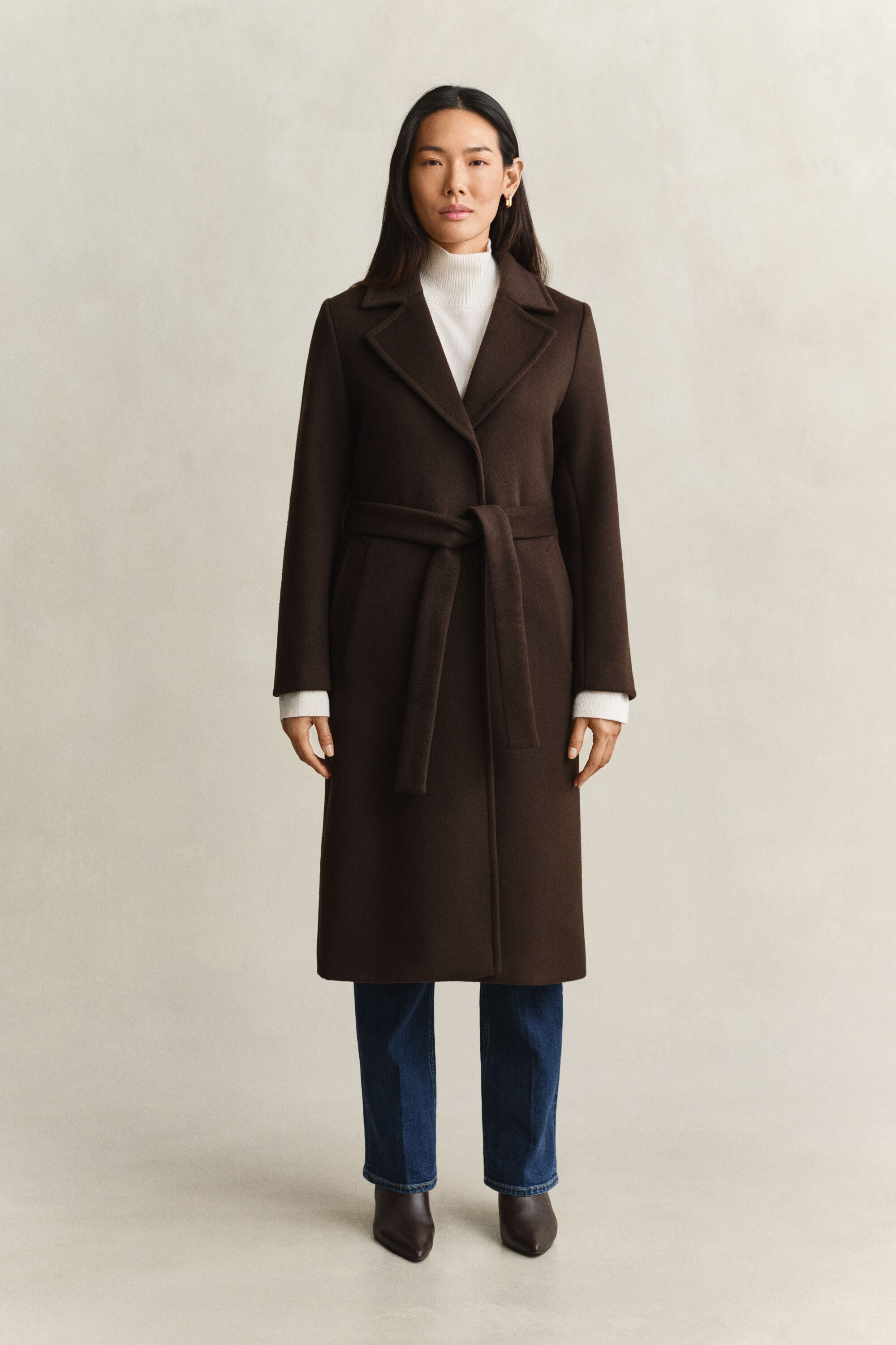 Belted Wool Blend Coat