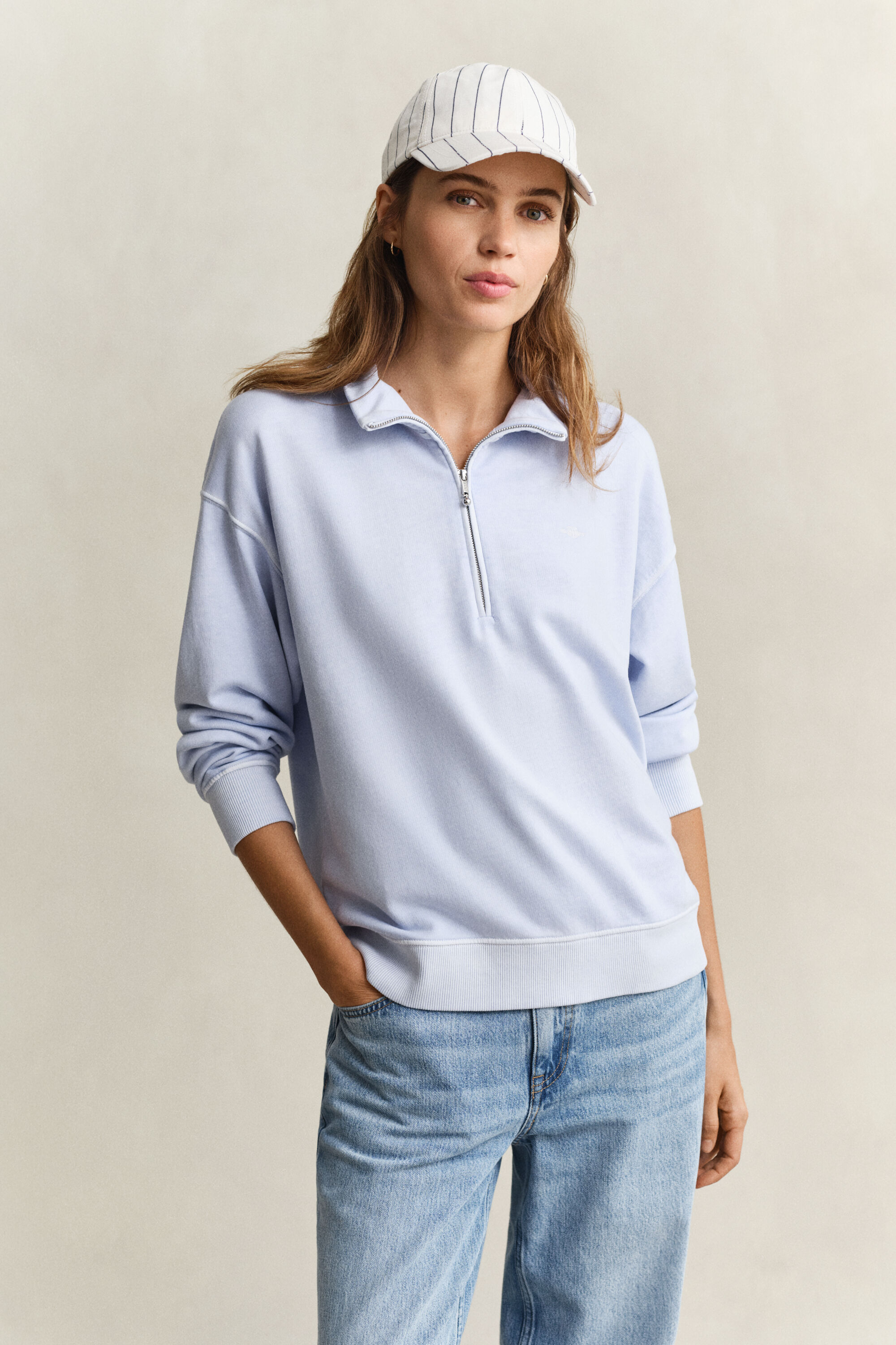 Washed Shield Half-Zip Sweatshirt