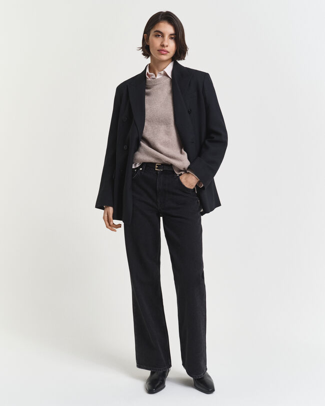 Weicher Rundhalspullover aus Wolle mit Kaschmiranteil