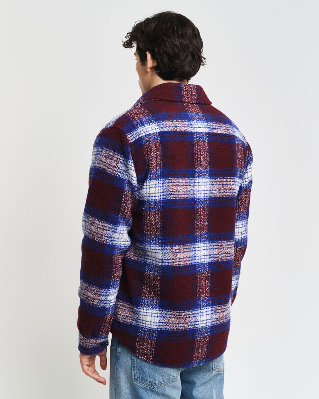 Karierte Hemdjacke aus Wollmischung
