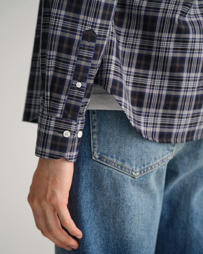 Slim Fit Kariertes Twillhemd