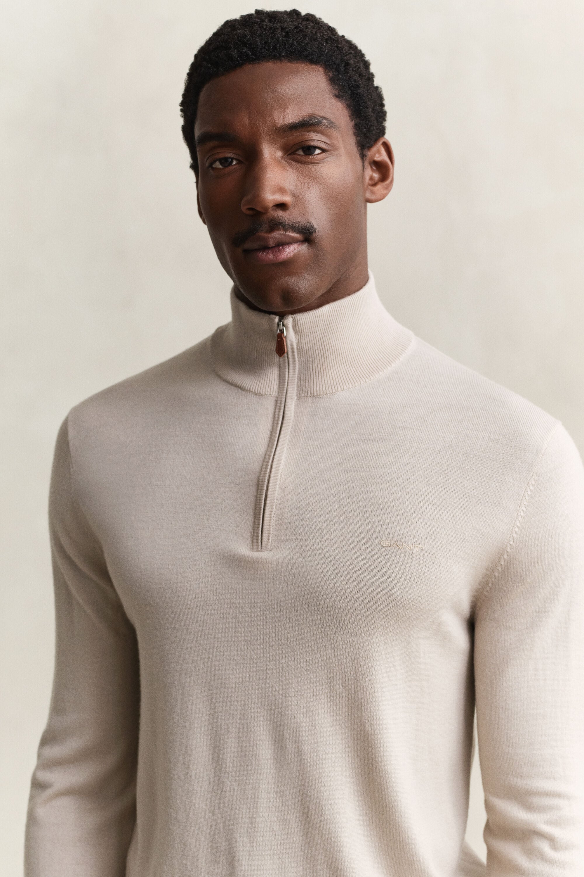 Pull à demi-zip en laine mérinos